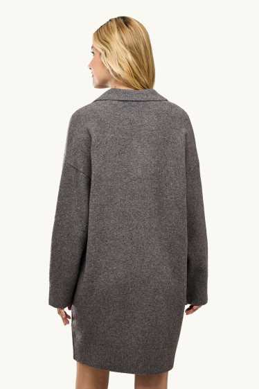Donna - Vestito in maglia - straight fit - grigio melange