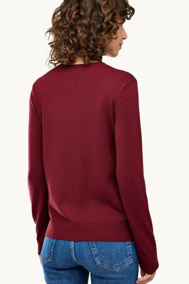 Damen - Strickjacke - dunkelrot