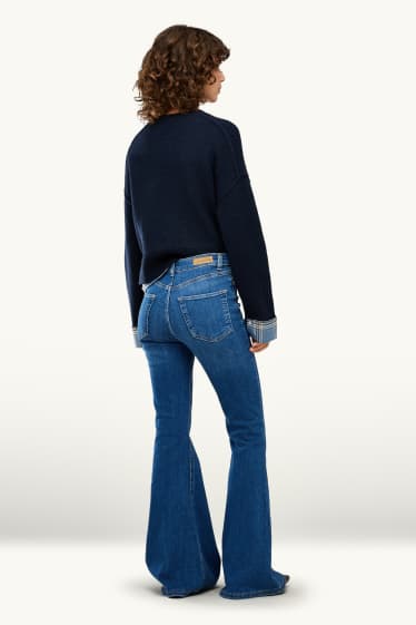 Damen - Flared Jeans - Mid Waist - jeansblau