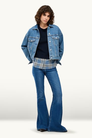 Damen - Flared Jeans - Mid Waist - jeansblau