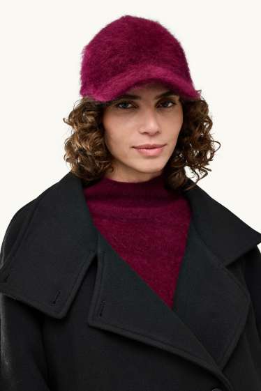 Femmes - Casquette en cachemire - bordeaux