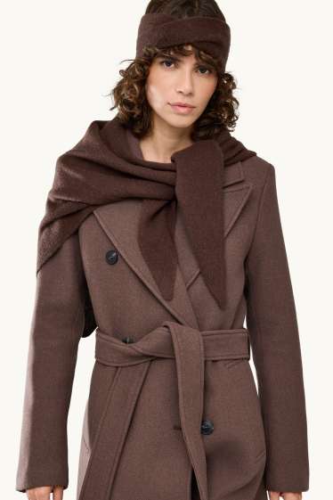 Women - Cashmere scarf - dark brown