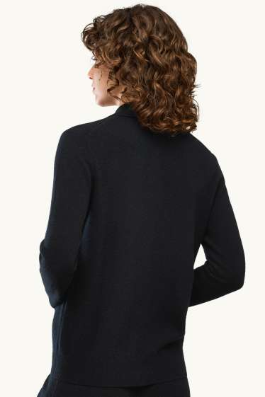 Damen - Kaschmir-Strickjacke - schwarz