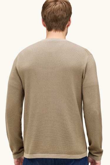 Men - Jumper - textured - beige