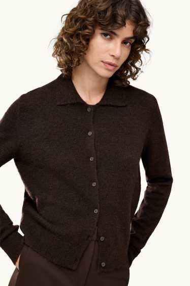 Women - Cardigan - dark brown