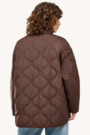 Dames - Jas met stiksels - bruin