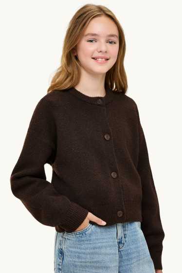 Kinderen: meisjes - Vest - donkerbruin