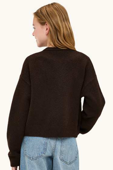 Kinderen: meisjes - Vest - donkerbruin