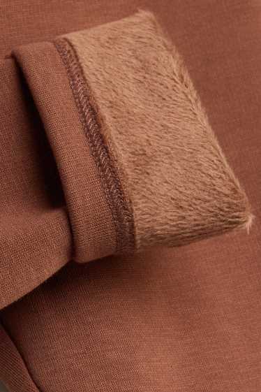 Baby Mädchen - Bärchen - Baby-Leggings - plüschgefüttert - braun