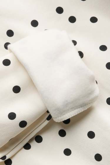 Bambine - Minnie - felpa - effetto brillante - pois - crema