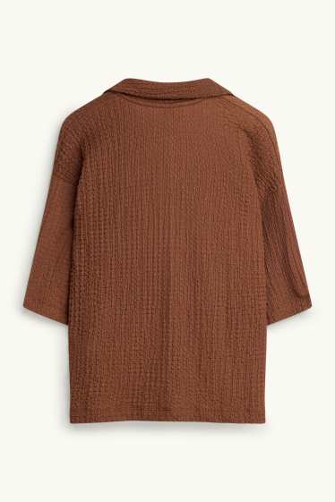 Femmes - Polo - regular fit - marron