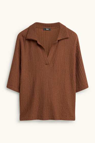 Femmes - Polo - regular fit - marron