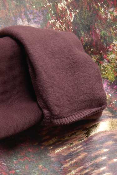 Women - Sweatshirt - shiny - Claude Monet - bordeaux