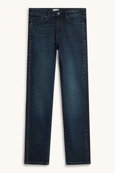 Donna - Straight jeans - vita media - LYCRA® - jeans blu scuro