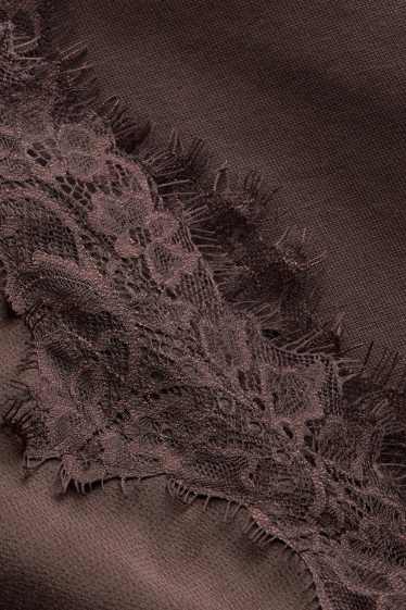 Damen - Sweatshirt - 2-in-1-Look - dunkelbraun