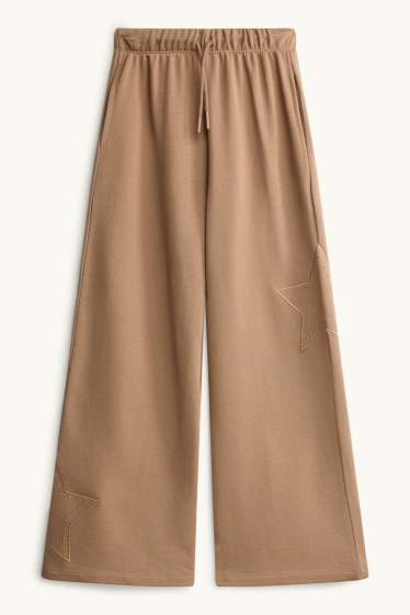 Kinderen: meisjes - Ster - joggingbroek - lichtbruin