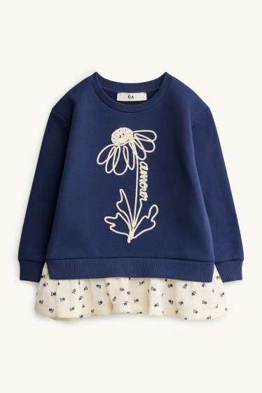 Enfants filles - Sweat - bleu foncé / blanc crème