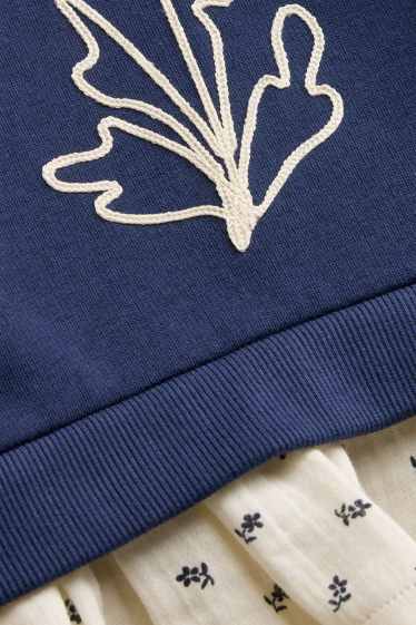 Enfants filles - Sweat - bleu foncé / blanc crème