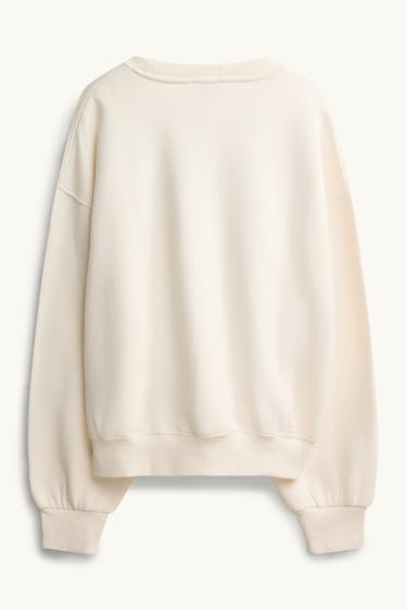 Damen - Oversized-Sweatshirt - cremeweiss