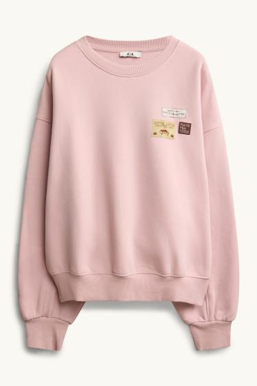 Damen - Oversized-Sweatshirt - hellrosa