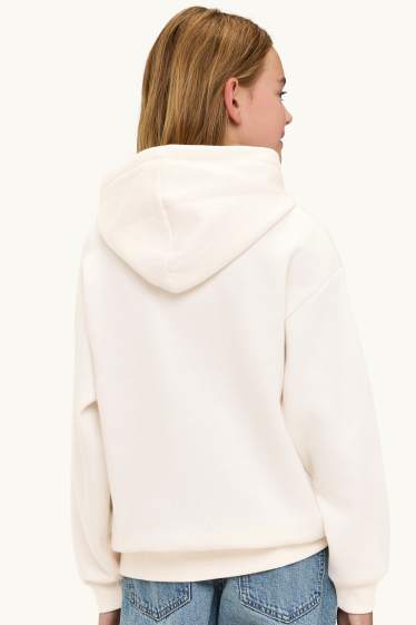 Enfants filles - Portland - sweat à capuche - marron / blanc crème