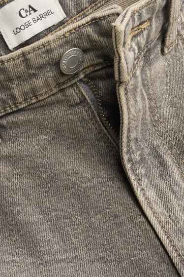 Damen - Barrel Jeans - Mid Waist - jeansgrau