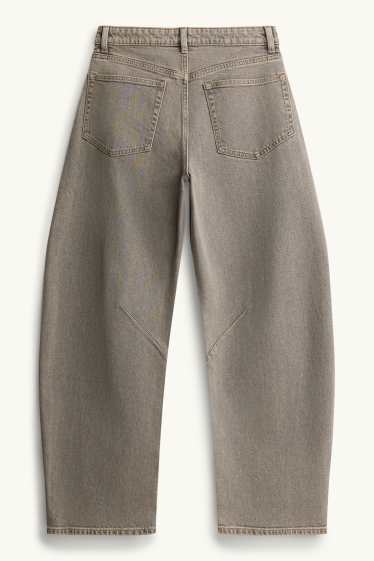 Damen - Barrel Jeans - Mid Waist - jeansgrau