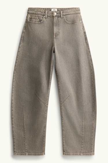 Damen - Barrel Jeans - Mid Waist - jeansgrau