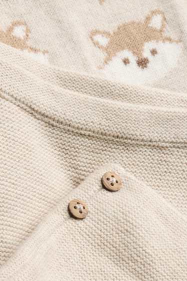 Baby Boys - Fox and snowflakes - newborn outfit - 2 piece - beige / brown