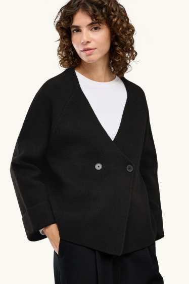 Femei - Cardigan tricotat - negru