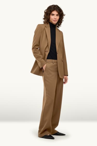 Donna - Pantaloni business - vita media - straight fit - marrone
