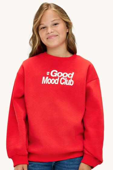 Kinderen: meisjes - Teckel - sweatshirt - rood / wit