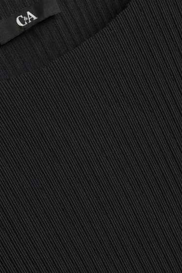 Donna - T-shirt - regular fit - a coste - nero