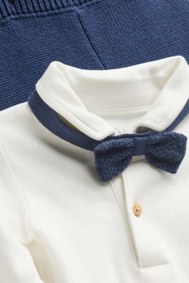 Baby: jongens - Newborn outfit - wit / blauw