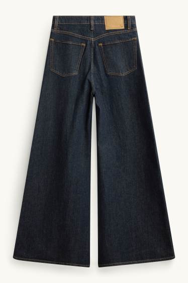 Damen - Wide Leg Jeans - High Waist  - dunkelblau