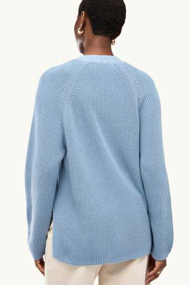 Donna - Cardigan - a coste - blu