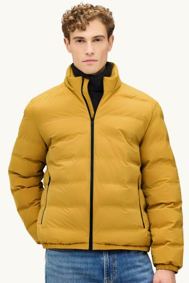 Hommes - Doudoune de sport - doublée - finition déperlante - jaune moutarde