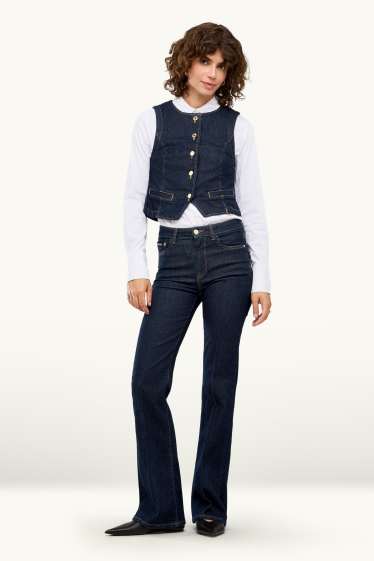 Dona - Flared jeans - mid waist - LYCRA® - texà blau fosc