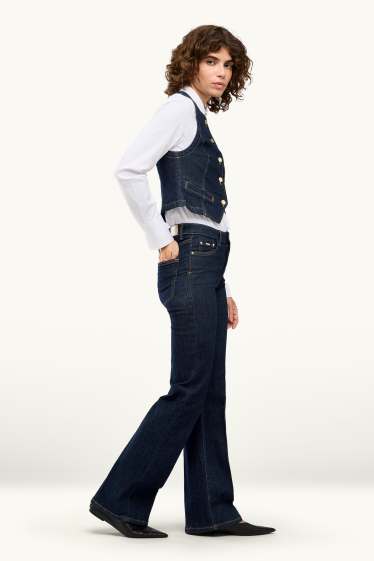 Dona - Flared jeans - mid waist - LYCRA® - texà blau fosc