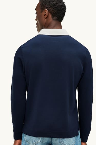 Men - Sweatshirt - dark blue / white