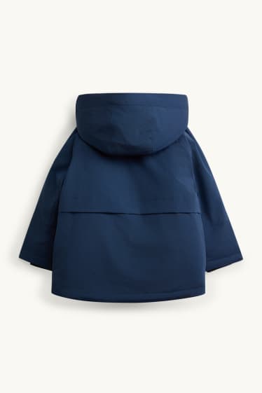 Bambini - Parka con cappuccio - foderato - idrorepellente - blu scuro
