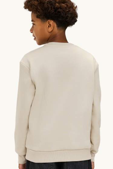 Kinderen: jongens - Set van 2 - schorpioen, wolf - hoodie en sweatshirt - bruin / crème wit