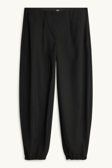 Women - Trousers - mid-rise waist - balloon leg - black