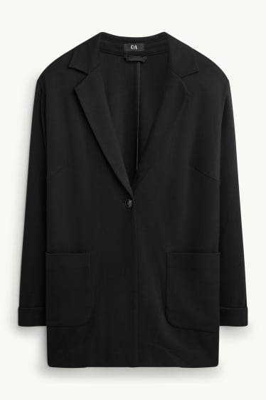 Femmes - Blazer long - curvy fit - noir