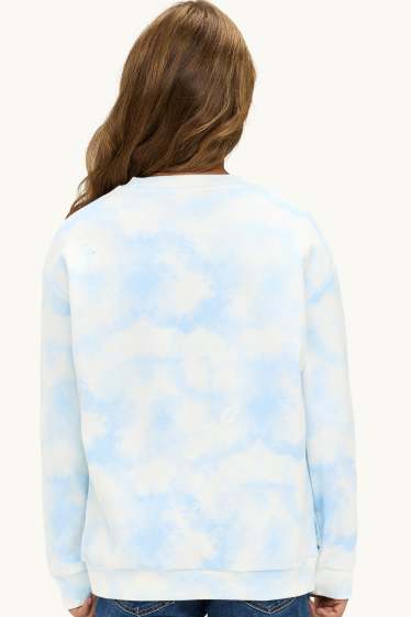 Children Girls - Cinnamoroll - sweatshirt - shiny - patterned - white / light blue