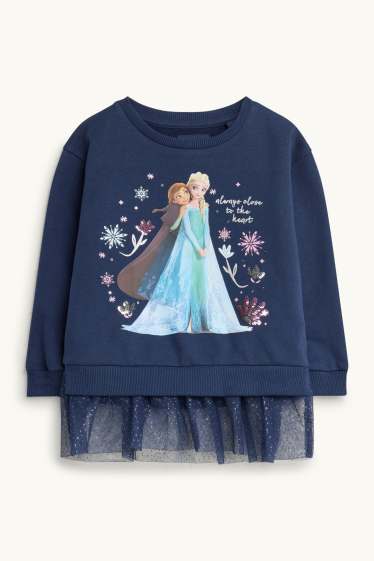 Copii - Fete - Frozen - bluză de molton - aspect lucios - albastru închis