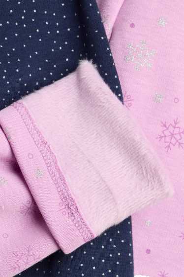 Enfants filles - Lot de 2 - La Reine des neiges - leggings - effet brillant - violet
