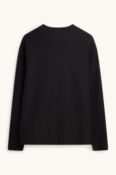 Bărbați - Tricou cu mânecă lungă - relaxed fit - negru