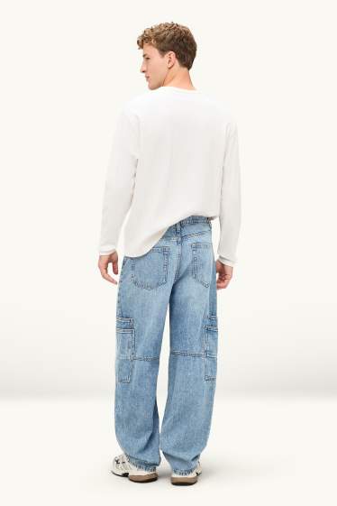 Herren - Cargo Jeans - Relaxed Fit - jeansblau
