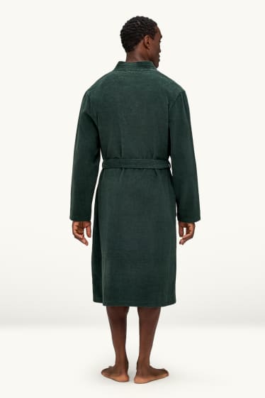 Hommes - Peignoir en éponge - vert foncé